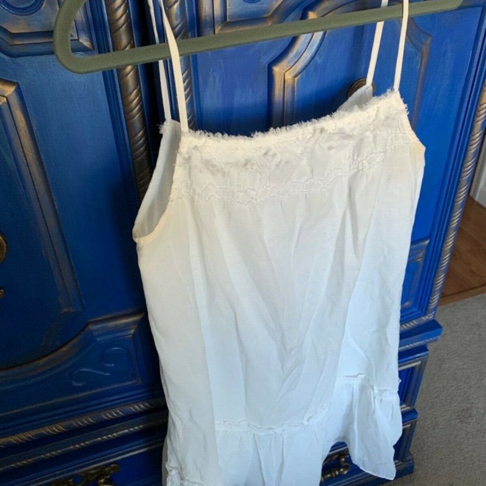 ⭐️ Ann Taylor Loft White Tank Dress Cotton Blend - Picture 1 of 2